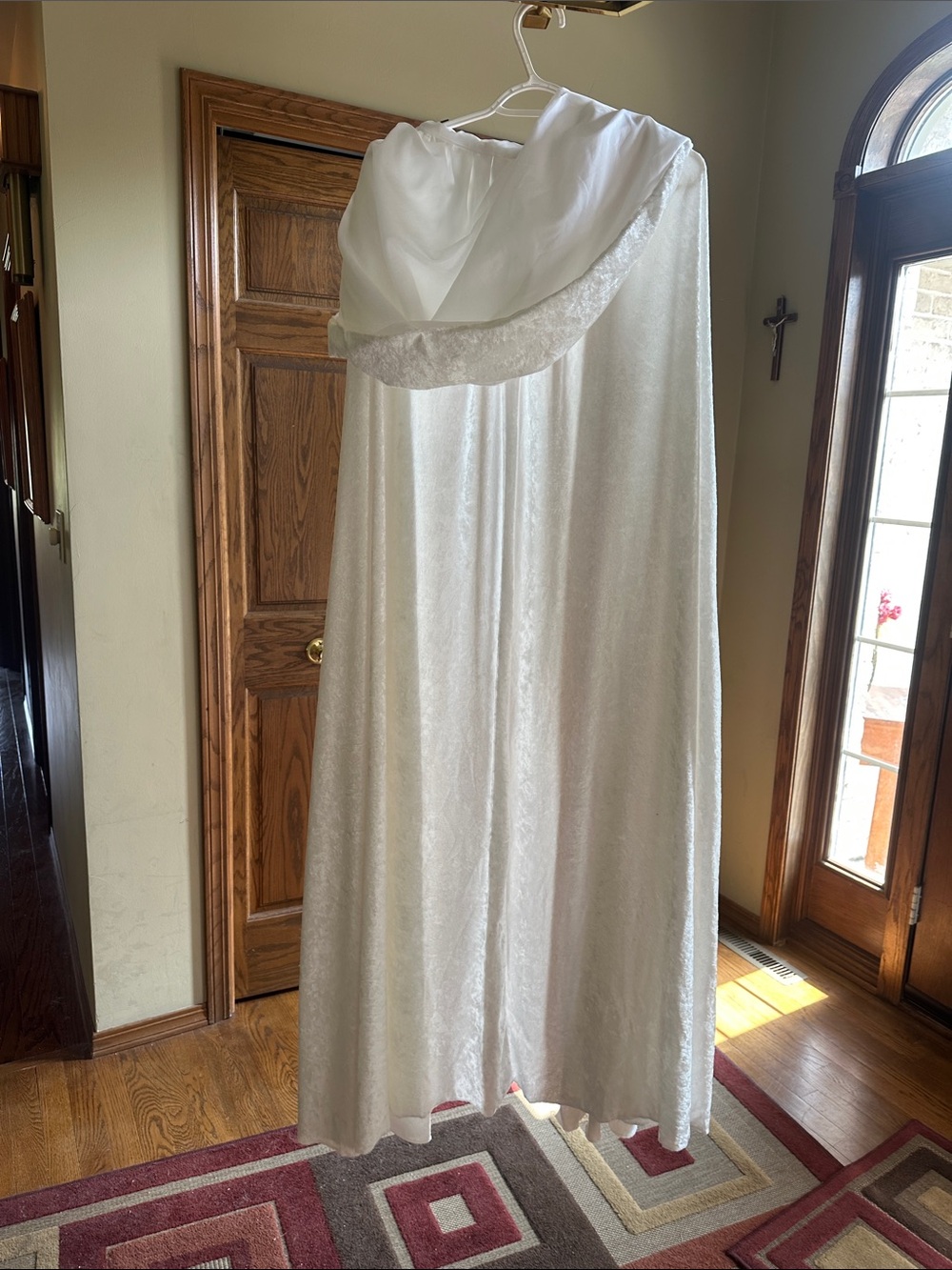 White Velvet Homemade Cape! - Picture 2 of 4
